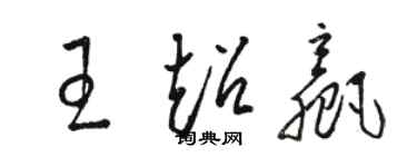 駱恆光王超贏草書個性簽名怎么寫