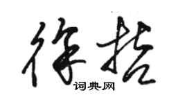 駱恆光徐哲草書個性簽名怎么寫