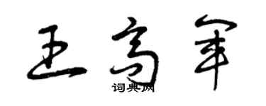 曾慶福王高軍草書個性簽名怎么寫