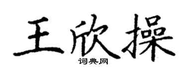丁謙王欣操楷書個性簽名怎么寫