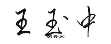 駱恆光王玉中行書個性簽名怎么寫