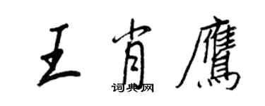 王正良王肖鷹行書個性簽名怎么寫