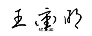 梁錦英王沖明草書個性簽名怎么寫