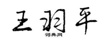 曾慶福王羽平行書個性簽名怎么寫