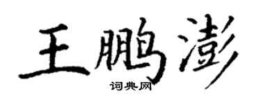 丁謙王鵬澎楷書個性簽名怎么寫