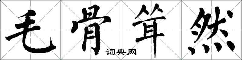 翁闓運毛骨聳然楷書怎么寫