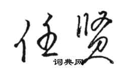 駱恆光任賢草書個性簽名怎么寫