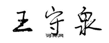 曾慶福王守泉行書個性簽名怎么寫