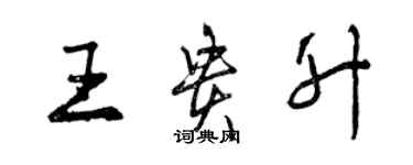 曾慶福王貴升行書個性簽名怎么寫