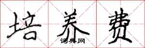 侯登峰培養費楷書怎么寫