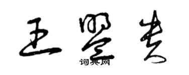 曾慶福王盟貴草書個性簽名怎么寫