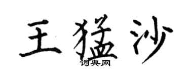 何伯昌王猛沙楷書個性簽名怎么寫