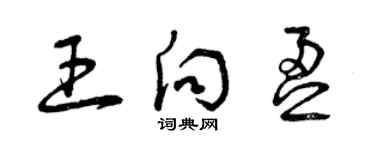 曾慶福王向盈草書個性簽名怎么寫