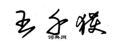 朱錫榮王千獲草書個性簽名怎么寫