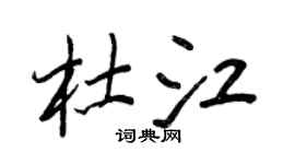 王正良杜江行書個性簽名怎么寫