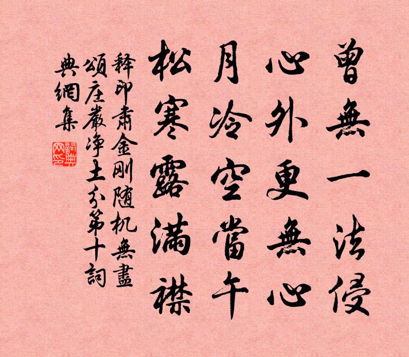 釋印肅金剛隨機無盡頌莊嚴淨土分第十書法作品欣賞