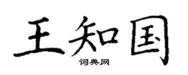丁謙王知國楷書個性簽名怎么寫