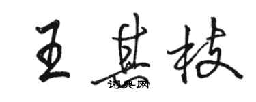 駱恆光王其枝行書個性簽名怎么寫