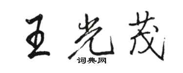 駱恆光王光茂行書個性簽名怎么寫