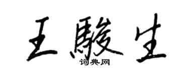 王正良王駿生行書個性簽名怎么寫