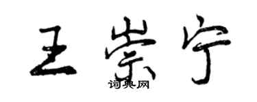 曾慶福王崇寧行書個性簽名怎么寫