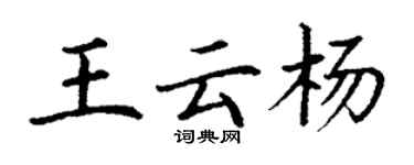 丁謙王雲楊楷書個性簽名怎么寫