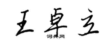 王正良王卓立行書個性簽名怎么寫