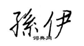 王正良孫伊行書個性簽名怎么寫