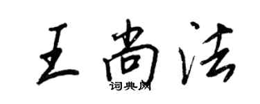 王正良王尚法行書個性簽名怎么寫