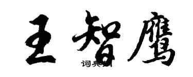 胡問遂王智鷹行書個性簽名怎么寫