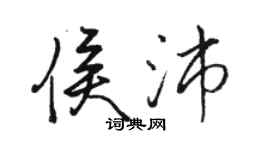 駱恆光侯沛行書個性簽名怎么寫