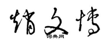 曾慶福趙文博草書個性簽名怎么寫
