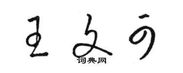 駱恆光王文可草書個性簽名怎么寫