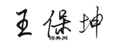駱恆光王保坤行書個性簽名怎么寫