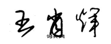 朱錫榮王肖輝草書個性簽名怎么寫