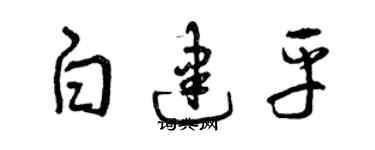 曾慶福白建平草書個性簽名怎么寫