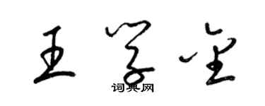 梁錦英王學金草書個性簽名怎么寫