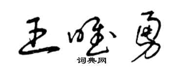 曾慶福王唯勇草書個性簽名怎么寫