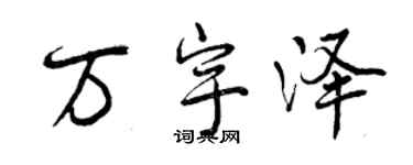 曾慶福萬宇澤行書個性簽名怎么寫