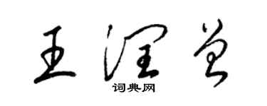 梁錦英王潤曾草書個性簽名怎么寫