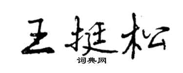 曾慶福王挺松行書個性簽名怎么寫