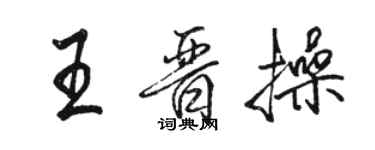 駱恆光王晉操行書個性簽名怎么寫