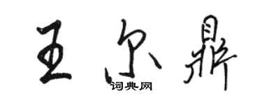 駱恆光王爾鼎行書個性簽名怎么寫