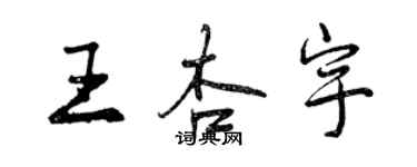 曾慶福王杏宇行書個性簽名怎么寫