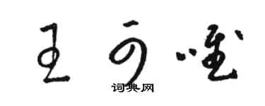 駱恆光王可唯草書個性簽名怎么寫