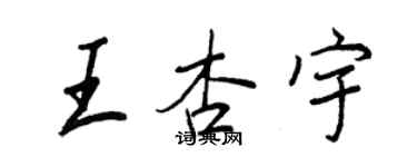 王正良王杏宇行書個性簽名怎么寫