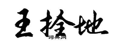 胡問遂王拴地行書個性簽名怎么寫