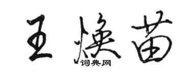 駱恆光王煥苗行書個性簽名怎么寫