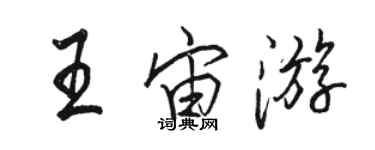 駱恆光王宙遊行書個性簽名怎么寫