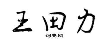 曾慶福王田力行書個性簽名怎么寫